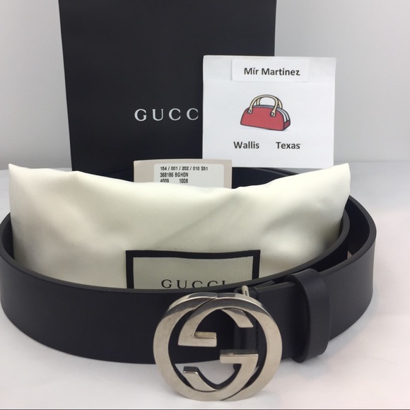 🐝Gucci Navy Blue Interlock Belt🖤 - Picture 1 of 6